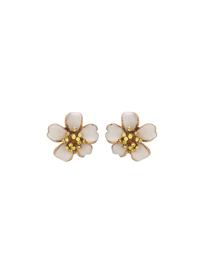 Little Flower Enameled Button Earrings