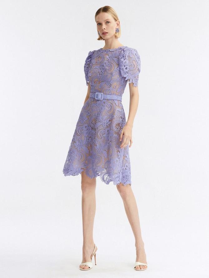 Corded Scroll Guipure Lace Dress