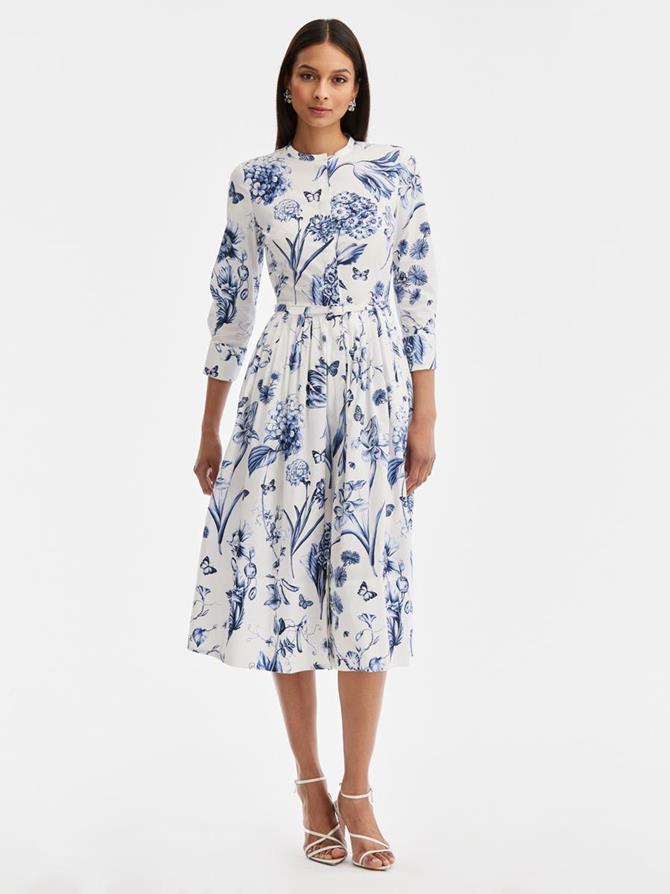 Floral Toile Belted Maxi Dress