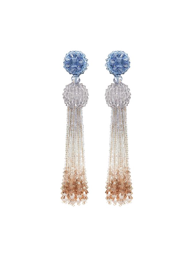 Crystal Ombre Tassel Earrings
