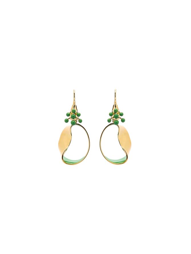Brushed Enameled Hoop Earrings