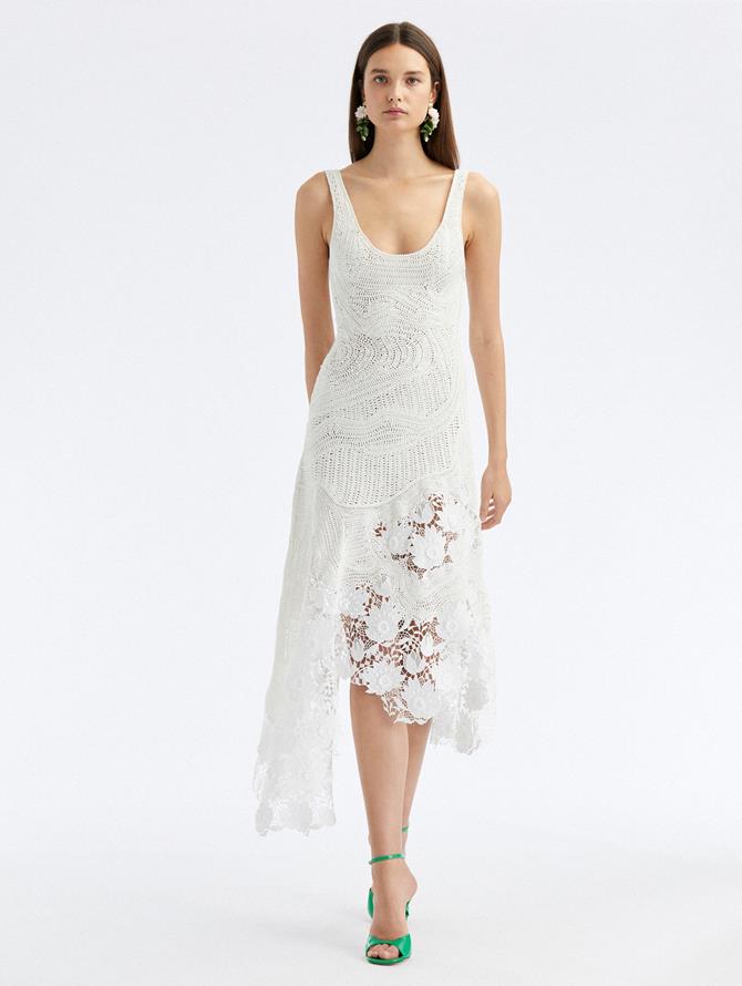 Hand Crocheted Lace Inset Dress
