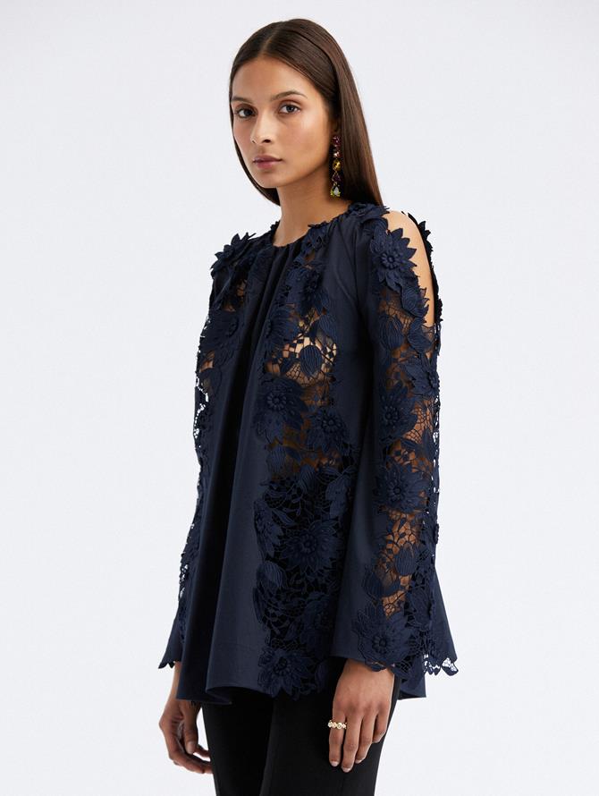 Water Lily Guipure Trapeze Blouse