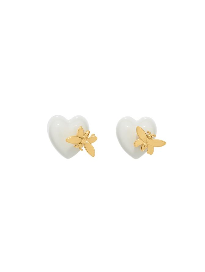 Semiprecious Heart Earrings