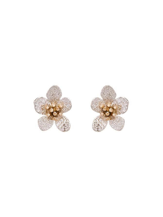 Hammered Flower Earrings