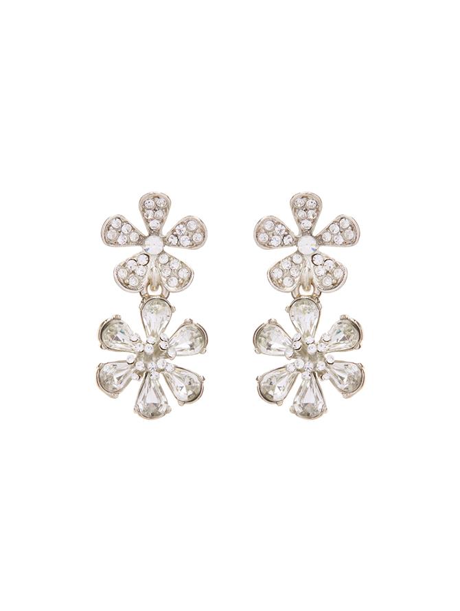 Small Crystal Flower Earrings