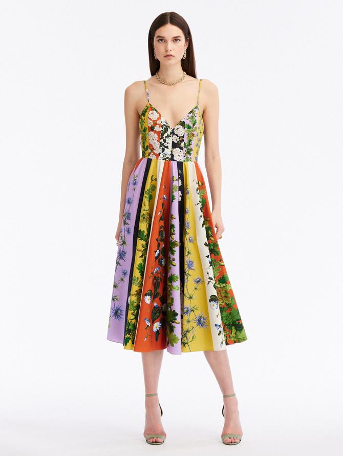 Botanical Stripe Cotton Poplin Tank Dress