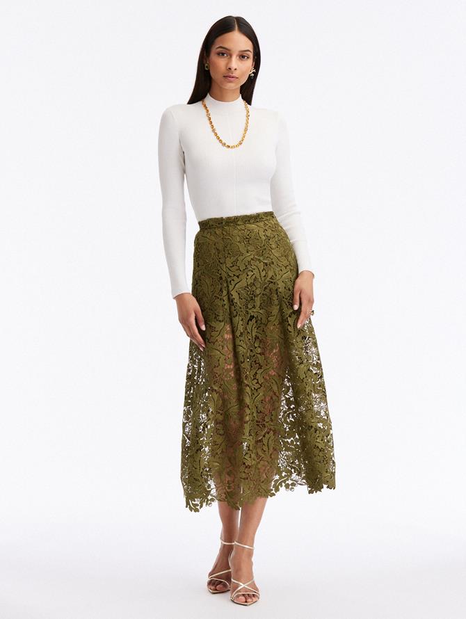 Acorn Guipure Midi Skirt