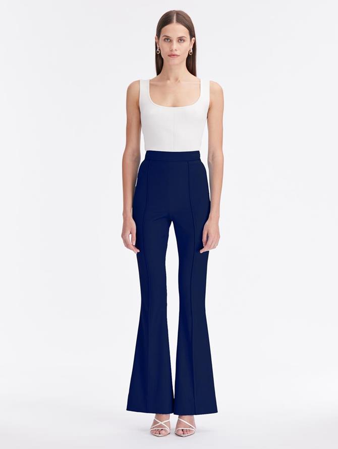 Stretch Wool Flare Pant