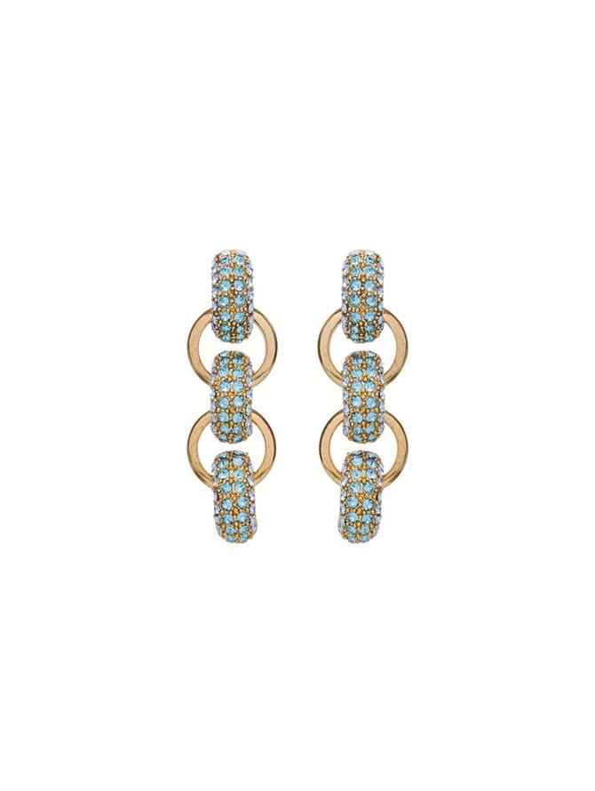 Pavé Crystal Link Drop Earrings