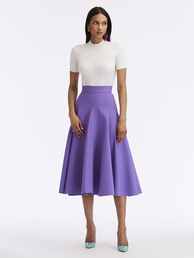 Double-Faced Stretch Wool Skirt