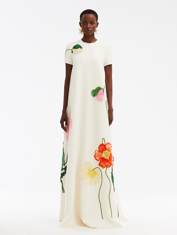 Painted Poppies Embroidered Gown