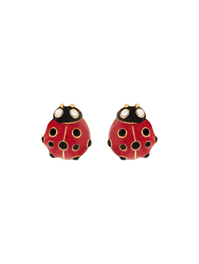 Enamel Ladybug Earrings