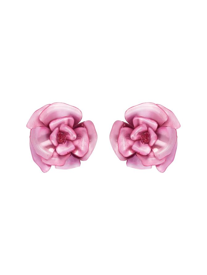Gardenia Plexi Clip-On Earrings