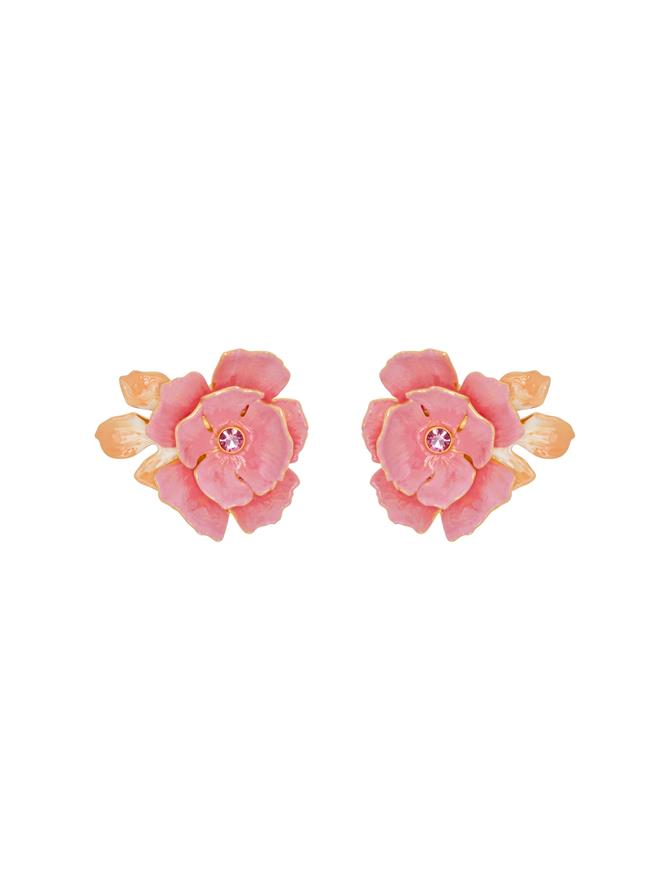 Enamel Gardenia Earrings