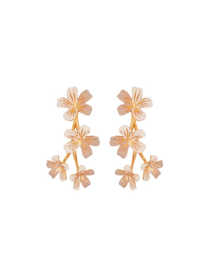 Flower Branch Clip-On Earrings