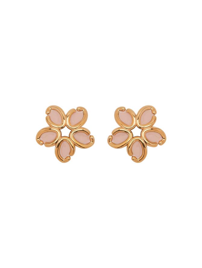 Enamel O Flower Earrings