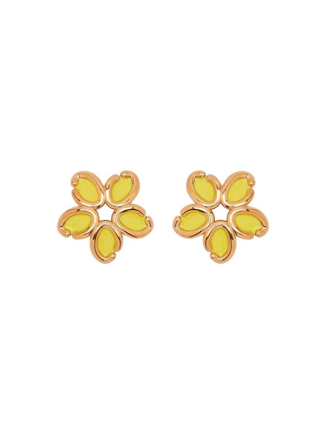 Enamel O Flower Earrings