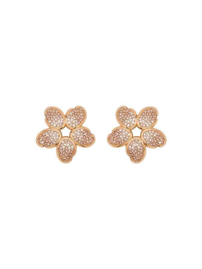 Crystal O Flower Earrings