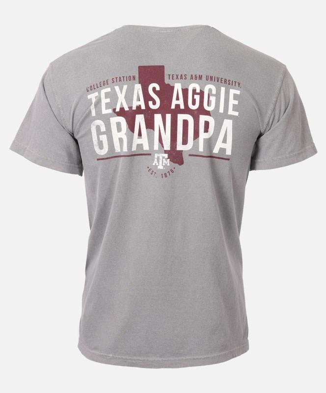 Texas A M Aggie Grandpa T Shirt Grey 