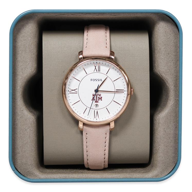 Texas A\u0026M Fossil Women's Blush Leather 