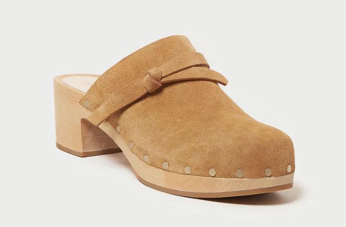 Tan suede clogs clearance