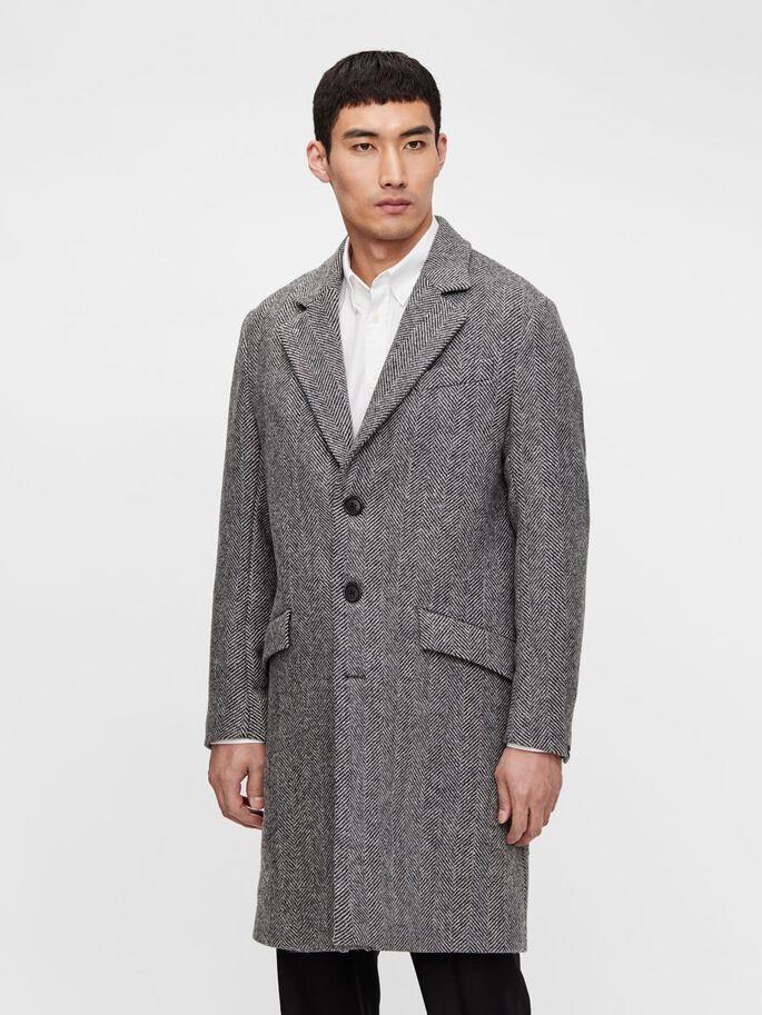Grey herringbone wool coat Clearance